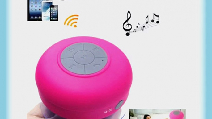 Change Wireless Mini Waterproof Bluetooth Suction Shower Car Handsfree Mic Speaker (Hot pink)