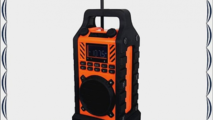 Sylvania SP303-Orange Heavy Duty Rugged Bluetooth Portable Speaker with FM Radio USB/SD Reader