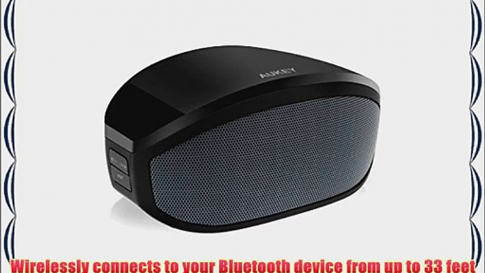 Aukey Portable Wireless Bluetooth Speaker 8 Hour Playtime Dual 3W Driver Enhanced Bass Boost