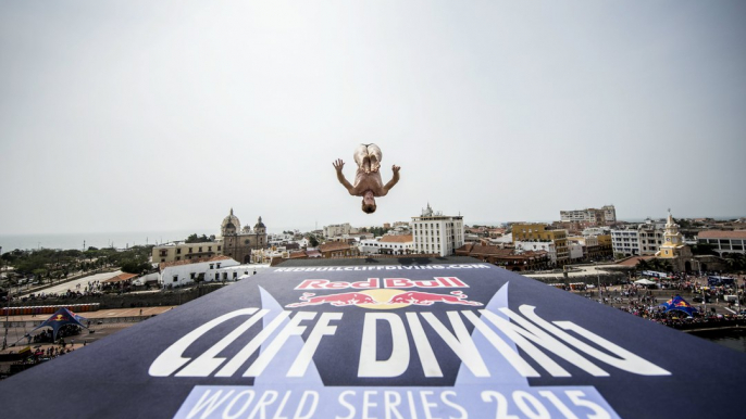 Cliff Diving in the Seaside Town Of Cartagena, Colombia