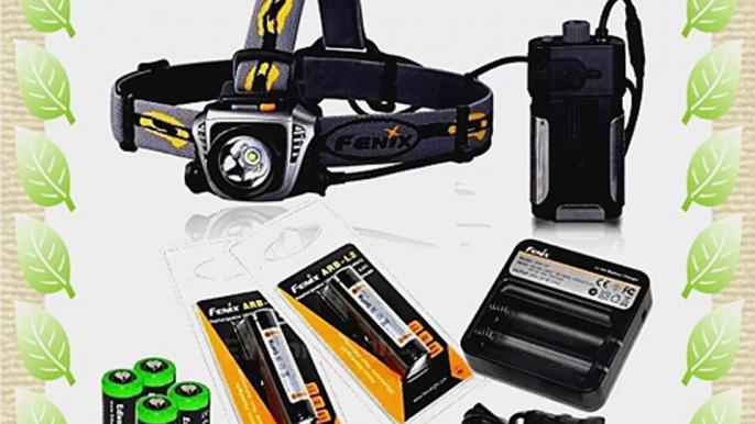 Fenix HP30 900 Lumen CREE XM-L2 LED Headlamp (Iron Grey) with Fenix ARE-C1 battery charger