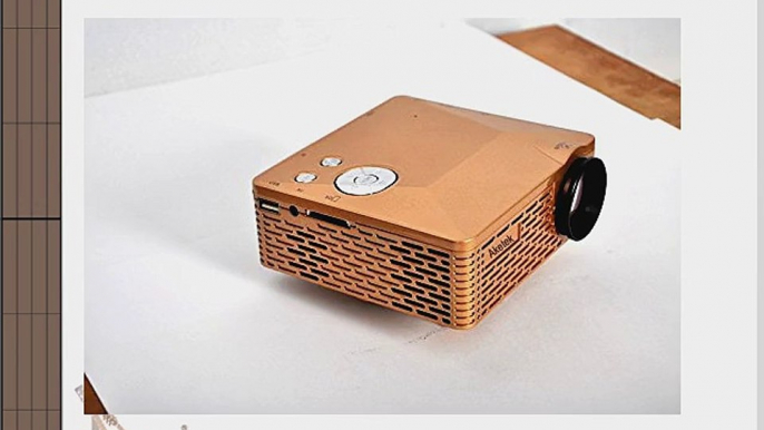 Aketek? Multimedia USB AV HDMI VGA Home Theater LED Digital Video Game Pico Mini Projector(Gold)