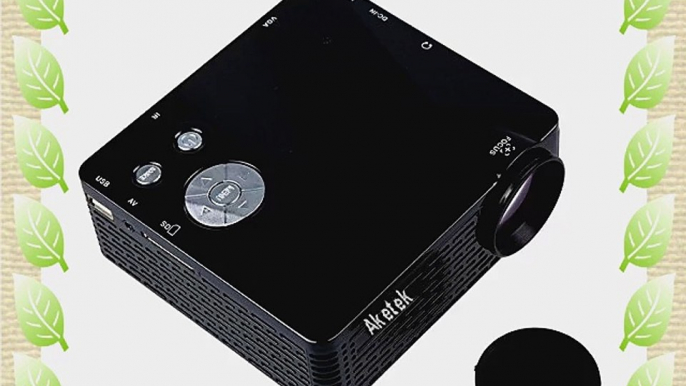 Aketek? Multimedia USB AV HDMI VGA Home Theater LED Digital Video Game Pico Mini Projector(Black)