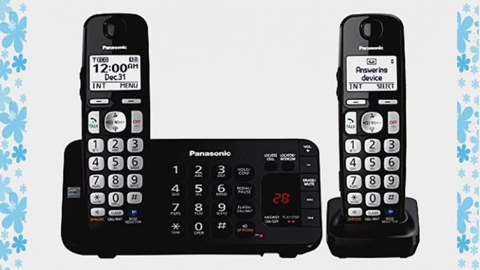 Panasonic KX-TGE242B DECT 6.0 Expandable Digital Cordless Answering System 2 Handsets