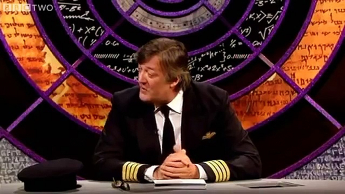 David Mitchell and Victoria Coren arguing with the screens - QI