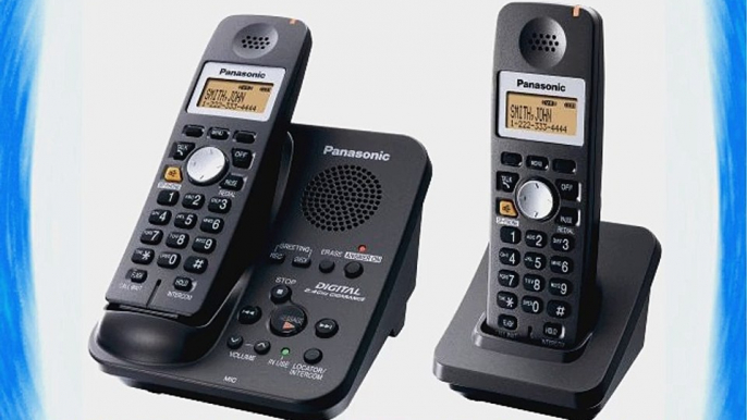 Panasonic KX-TG3032B 2.4 GHz Cordless Telephone w/Digital Answering machine and 2 handsets