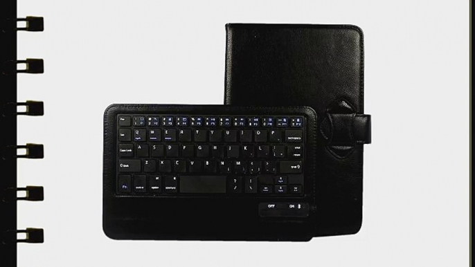 FOME QWERTY Universal PU Leather Portfolio Case with Detachable Bluetooth Keyboard Stand for