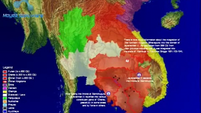 Animated Time Map of the Khmer Empire & Southeast Asia (100-1550 A.D.)