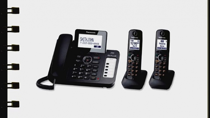 Panasonic KX-TG6672B DECT 6.0 Corded/Cordless Phone with Digital Answering System Black 2 Handsets