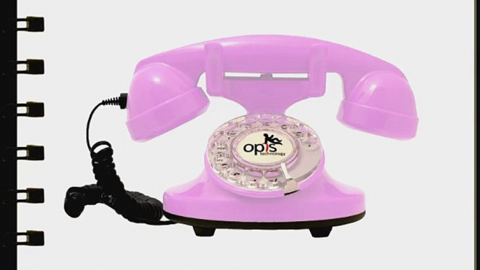 OPIS FunkyFon cable: Rotary dial disc telephone in the sinuous style of the 1920s with modern