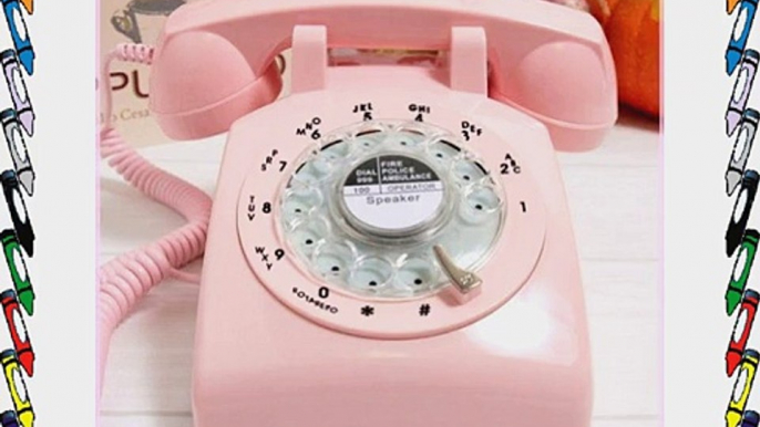 Pink Retro Old Fashioned Rotary Dial Telephone