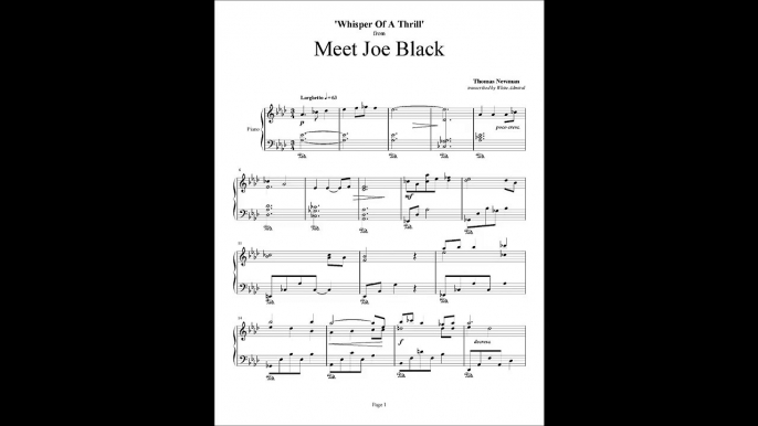 Meet Joe Black Piano Cover - Whisper Of A Thrill - Thomas Newman