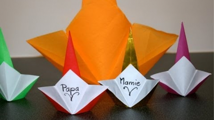 Origami - Marque-place et serviette en couronne - Crown Table Mark [Senbazuru]