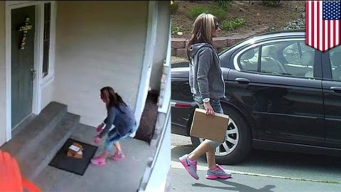 Mujer que maneja lujoso Jaguar es captada en video robando correo de varios hogares en Washington