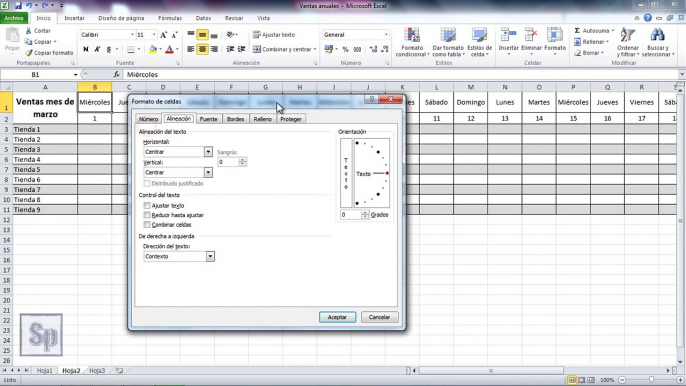 Excel - Girar texto de una celda. Inclinar celda en Excel. Tutorial en español HD