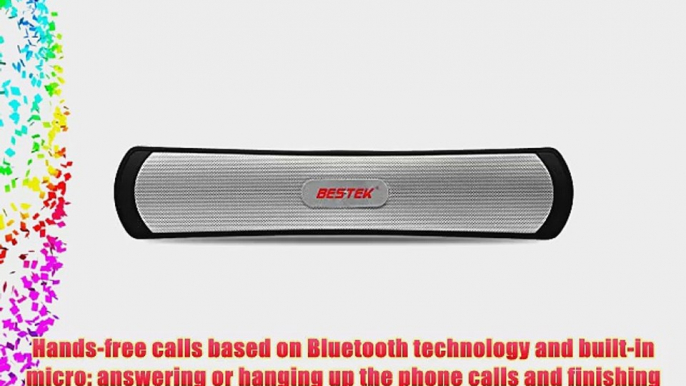 BESTEK? Slim Car Truck Outdoor Home Ultra Portable Wireless Bluetooth Speaker - Powerful Sound