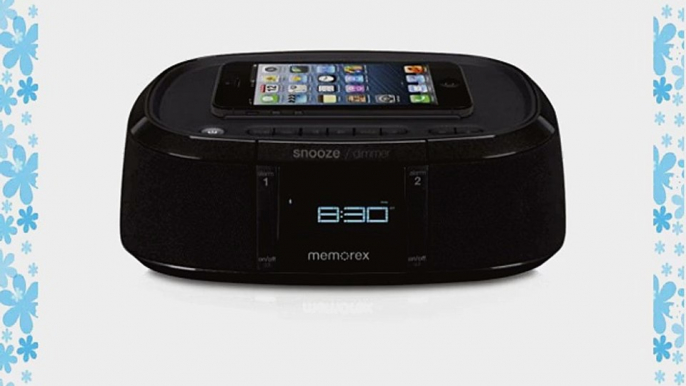 Memorex MW453 Bluetooth Wireless Alarm Clock FM Radio w/ Universal Line In with USB Charging