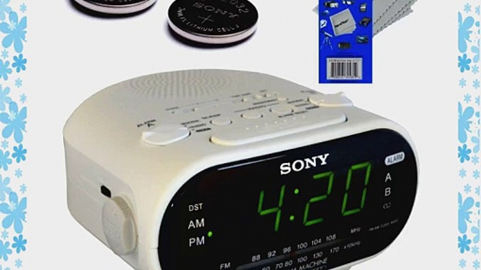 Sony Dual Alarm Clock with Extendable Snooze AM/FM Radio Built-in Calendar Large LED Display