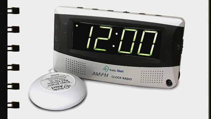 Sonic Alert SBR350ss Sonic Boom Vibrating Alarm Clock with AM/FM Radio