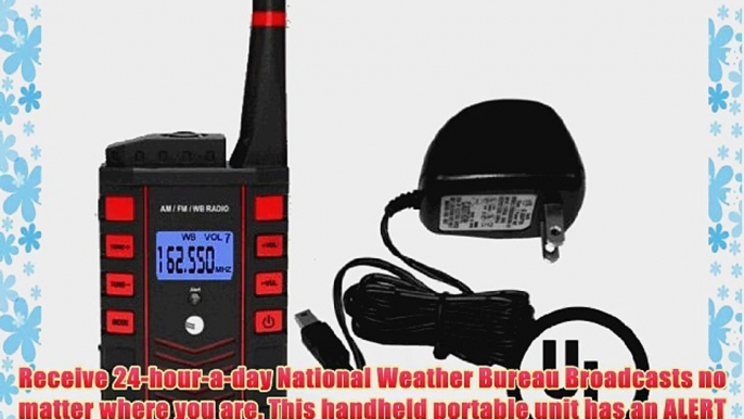 Ambient Weather WR-091 Rechargeable Emergency Pocket AM/FM/WB Weather Alert Radio with Digital