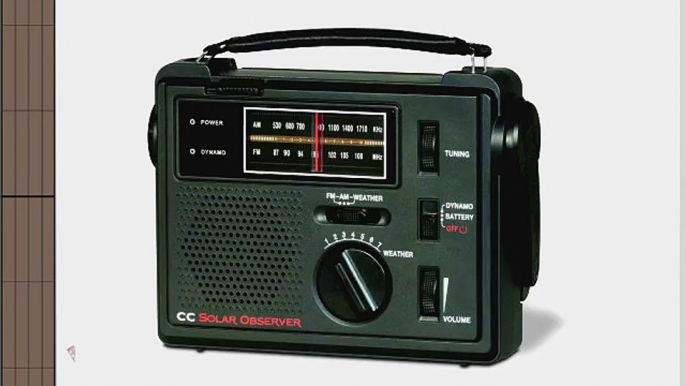 C Crane Co COBS CC Solar Observer Wind Up Radio with AM FM Weather and built in LED Flashlight