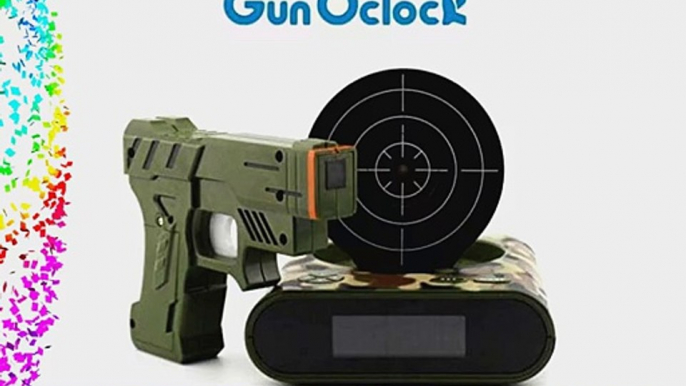 Best-mall Novelty Battery Powered Infrared Laser Target Shooting Gun Alarm Clock-Best Gift