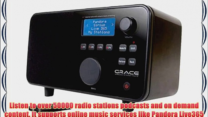 Grace Digital Wi-Fi Internet Radio Featuring 10 Station Presets