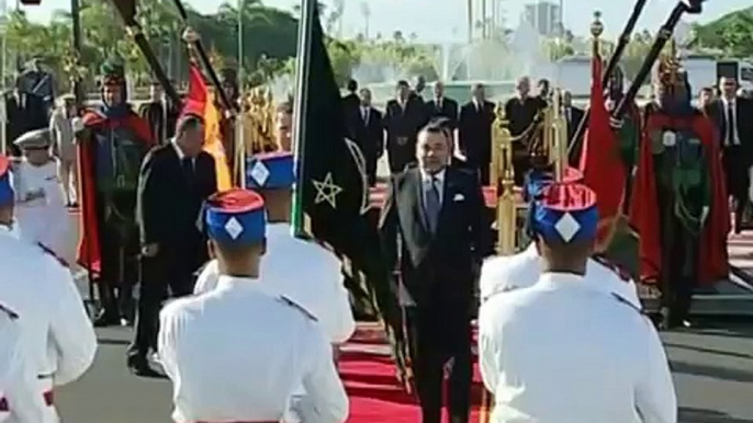 Cérémonie d'accueil officiel à Rabat S.M le Roi Mohammed VI S.M le Roi d'Espagne Felipe VI