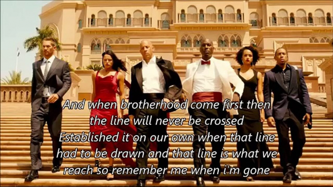 Fast & Furious 7~wiz khalifa see you again lyrics + ending scene~