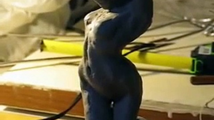 Sculpting - figure study, nude female sculpture