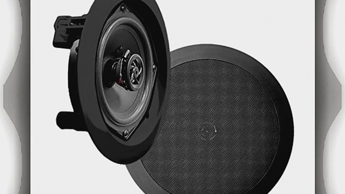 Pyle PDIC61RDBK In-Wall / In-Ceiling Dual 6.5-Inch Speaker System 2-Way Flush Mount Black (Pair)