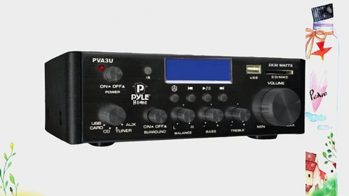 Pyle PVA3U 60 Watts Hi-Fi Mini Amplifier with USB/SD Card Player