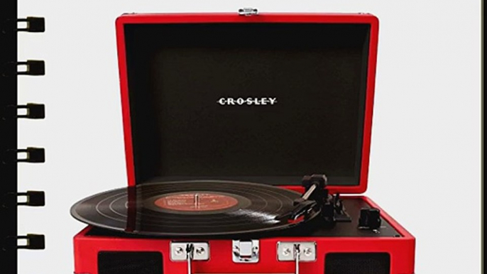 Crosley CR8005A-RE Cruiser Portable 3-Speed Turntable (Red)