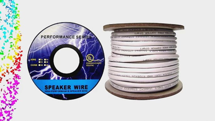 Offex OF-10G2-291HD Speaker Cable White Pure Copper CM/Inwall Rated 16/2 (16 AWG 2 Conductor)