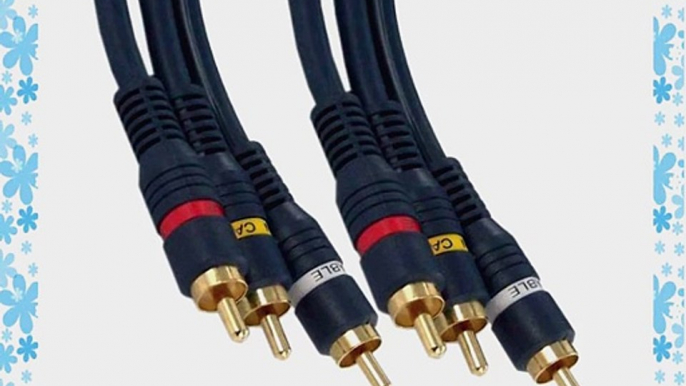 100ft 3 RCA to 3 RCA M/M Gold Plated Cable