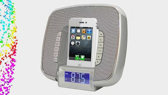 Pyle PyleHome PICL29S Docking/Aux Input Clock Radio with FM Receiver and Dual Alarm Clock for