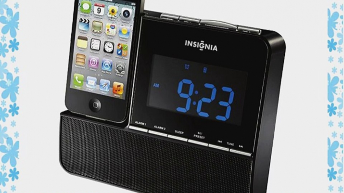 Insignia NS-CLIP01 FM Digital Alarm Clock Radio iPod iPhone Dock