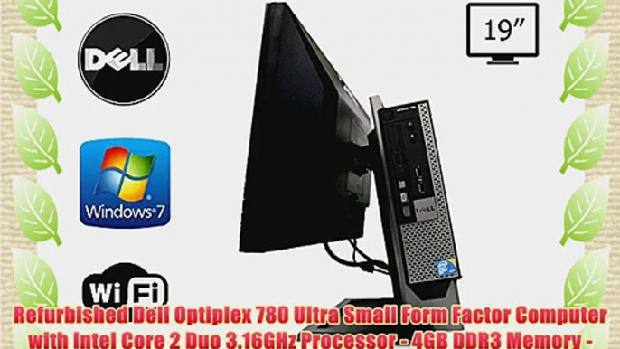 Dell Optiplex 780 USFF All-in-One Computer System Intel Core 2 Duo 3.16GHz 4GB DDR3 Memory