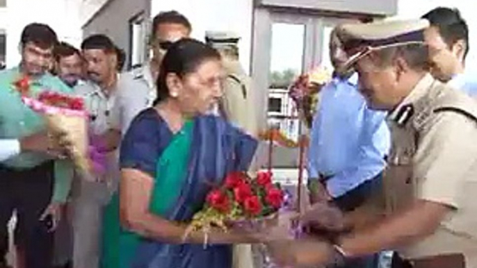 Anandiben Patel Gujarat CM Departs from Ahmedabad Airport