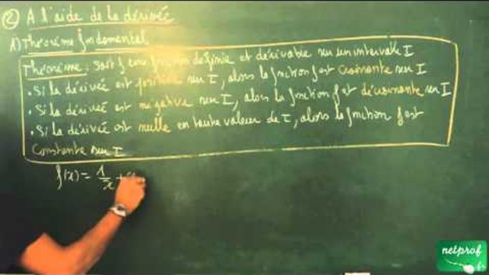 AAE / Généralités sur les fonctions / Théorème fondamental sur les fonctions dérivées (ES)