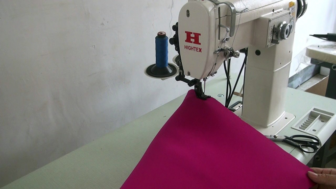 Post bed walking foot zigzag sewing machine