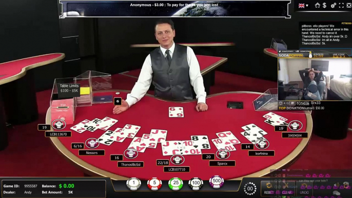 Un joueur de Blackjack online perd $5000 en faisant all-in avec 16