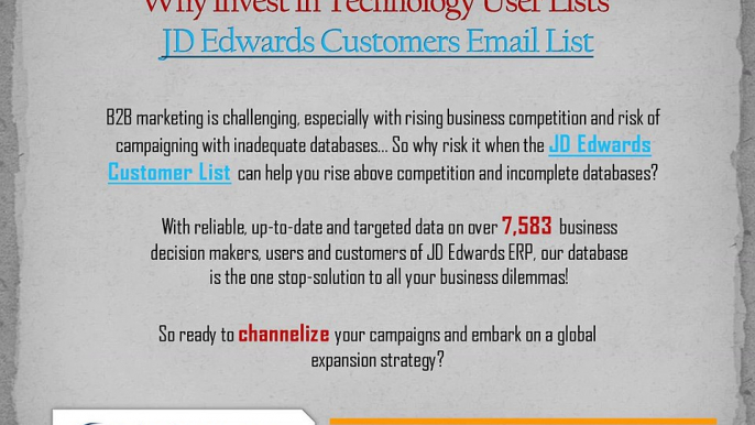 Engage with targeted customers for saving b2b marketing costs with our JD Edwards customer list