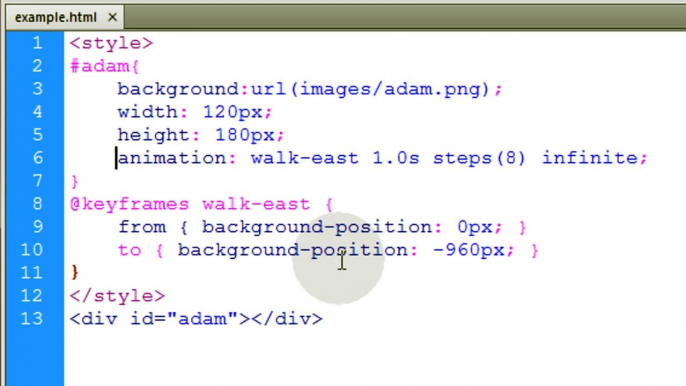 Character Walk Cycle @keyframes Sprite Animation CSS Tutorial