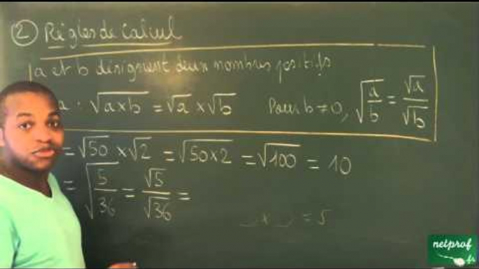 ABR / Racines carrées / Règles de calculs avec les racines carrées