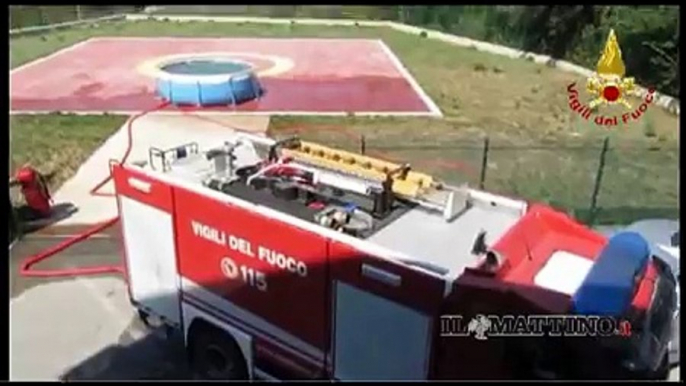 Vigili del fuoco in azione a Montevergine