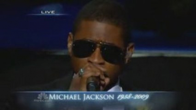 Usher "gone too soon" Michael Jackson memorial 7/7/09