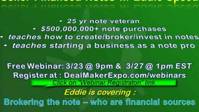 Eddie Speed - Note School - Seller Financed Notes