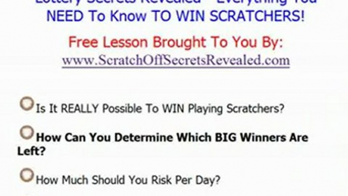 Lottery Secrets Exposed - Win The Scratchers Game Now!
