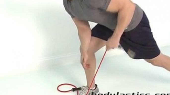 How to do the P90X Lawn Mower Exercise with Resistance Bands